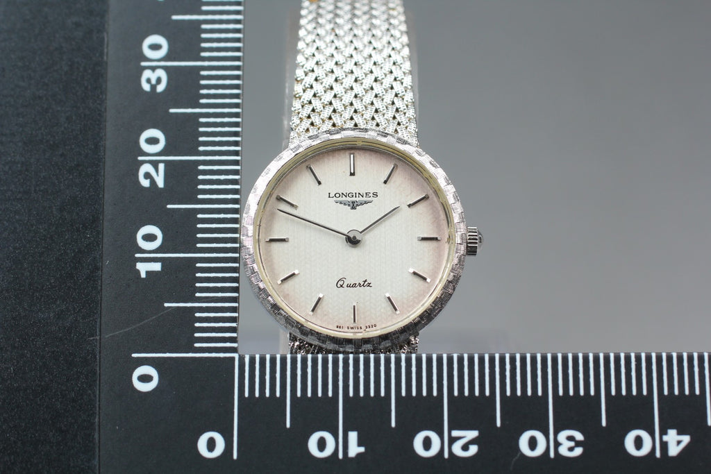 LONGINES 961 3320 22mm Quartz Stainless Steel Silver Dial Women's Vintage Exc+5