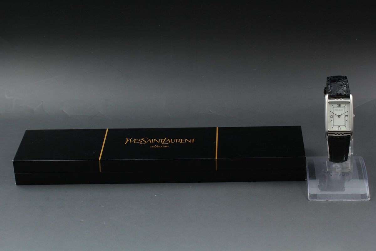 Near MINT/Box Yves Saint Laurent 23mm 4625-E68184 Quartz Roman Dial Tank Unisex