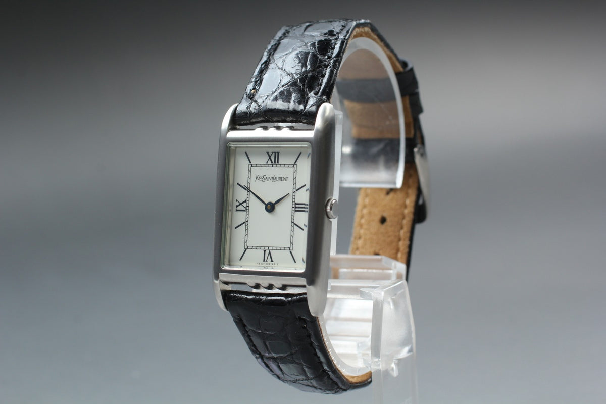 Near MINT/Box Yves Saint Laurent 23mm 4625-E68184 Quartz Roman Dial Tank Unisex