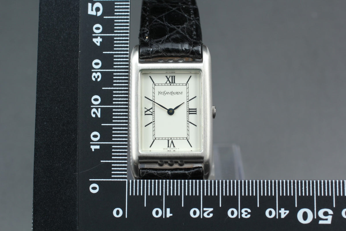 Near MINT/Box Yves Saint Laurent 23mm 4625-E68184 Quartz Roman Dial Tank Unisex