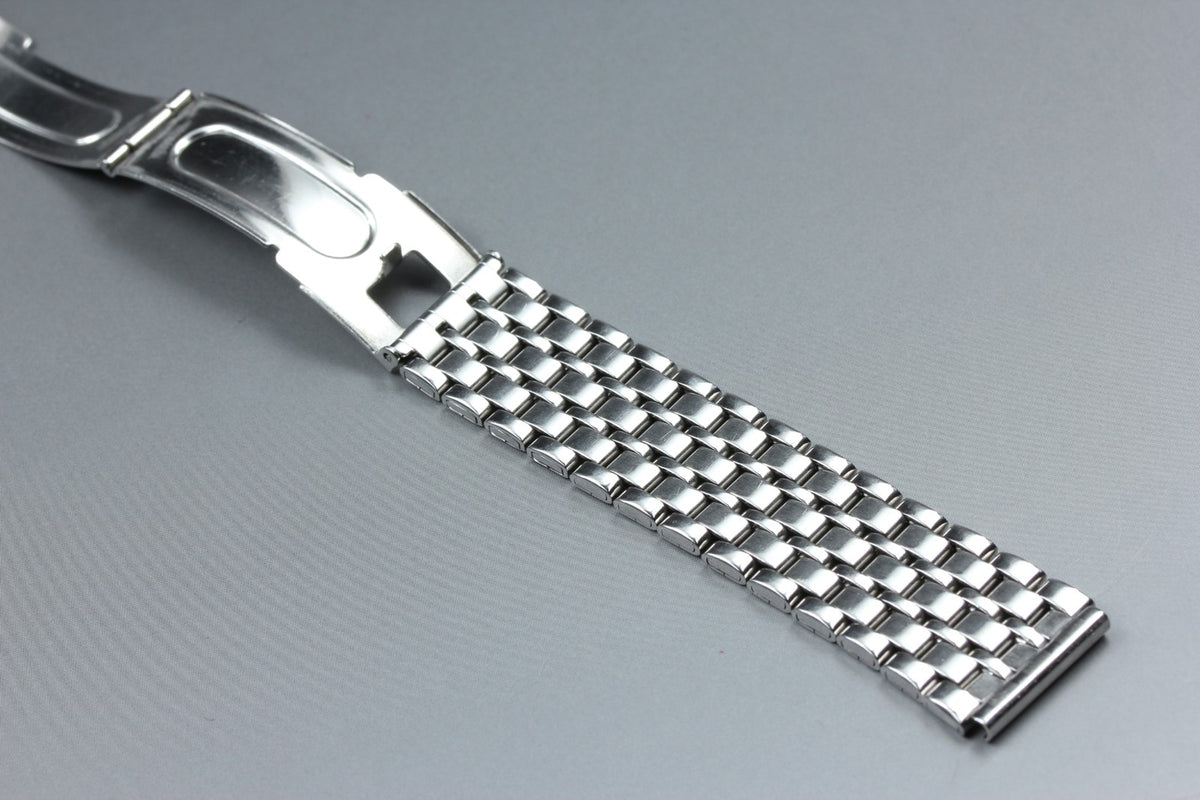 Near MINT OMEGA Bracelet 18mm Stainless Steel Silver Men's Genuine Band Vintage