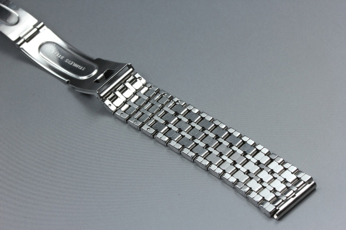 Near MINT OMEGA Bracelet 18mm Stainless Steel Silver Men's Genuine Band Vintage
