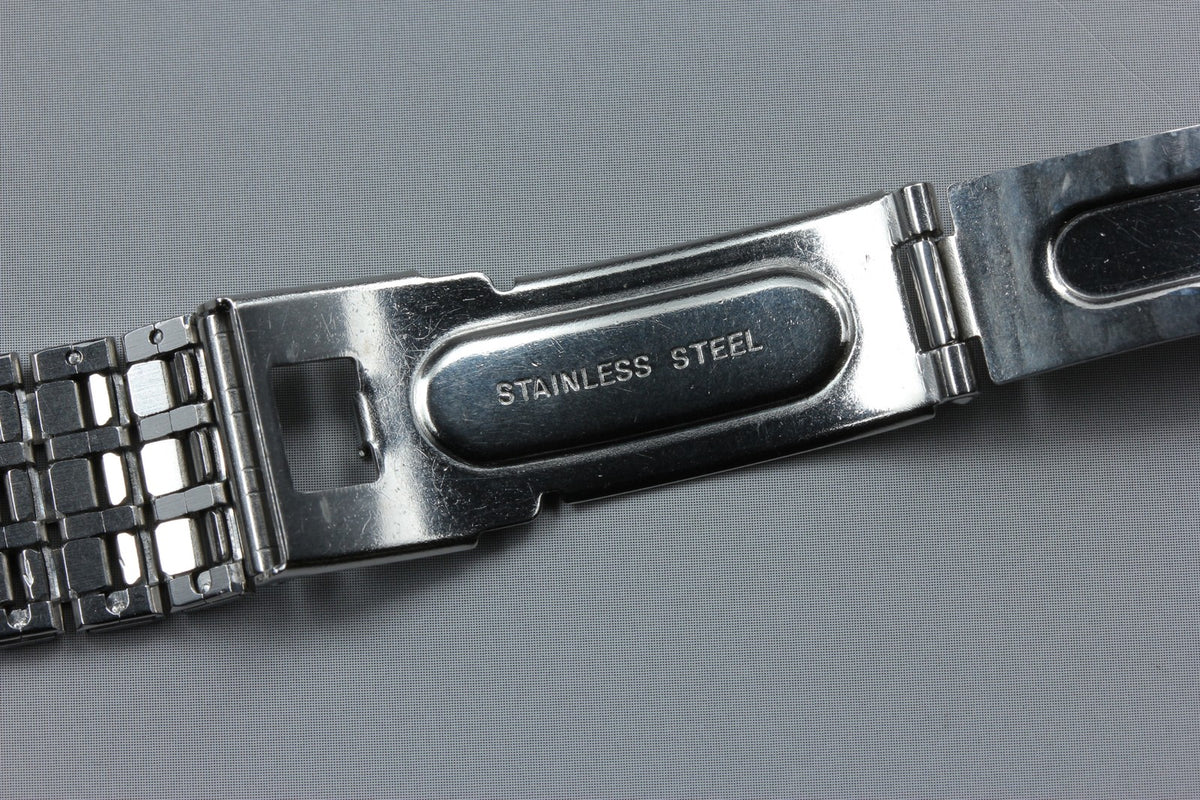 Near MINT OMEGA Bracelet 18mm Stainless Steel Silver Men's Genuine Band Vintage