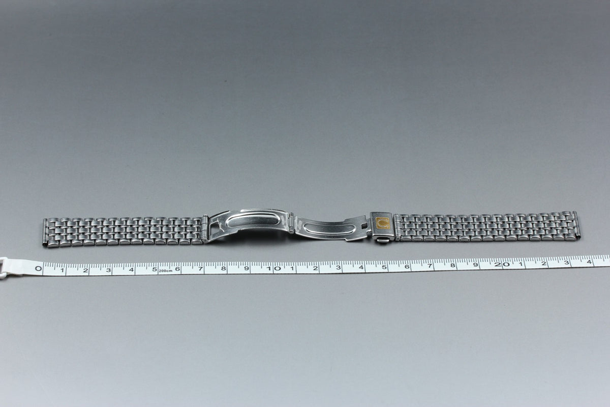 Near MINT OMEGA Bracelet 18mm Stainless Steel Silver Men's Genuine Band Vintage