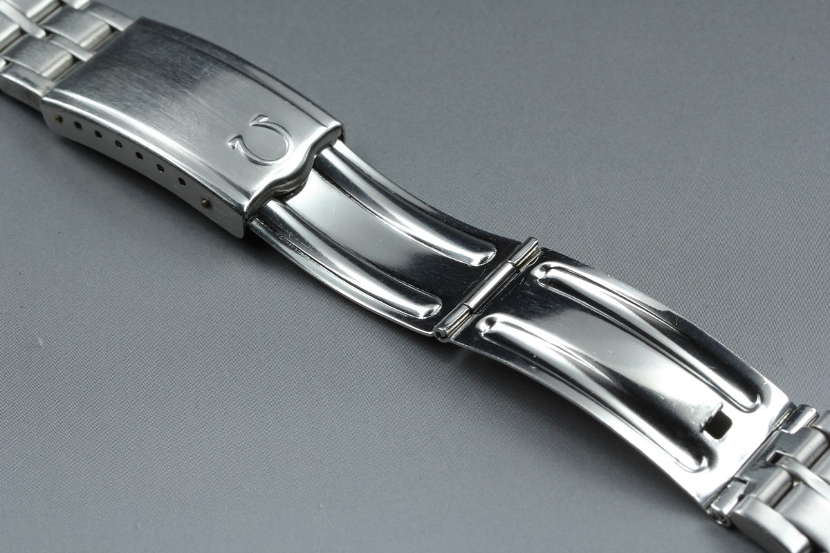 Near MINT OMEGA Bracelet 19mm FF515/1172 Stainless steel Silver Men's Vintage