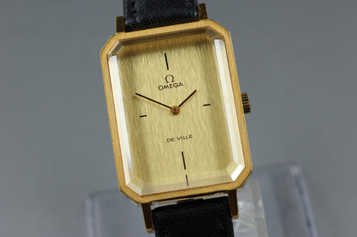 1973 Near MINT OMEGA De Ville 24mm Andrew Grima 511.0378 Manual Gold Dial Unisex