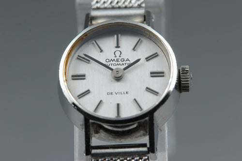 1972 Near MINT OMEGA De Ville 17mm 551.0057 Automatic Silver Dial Women Vintage