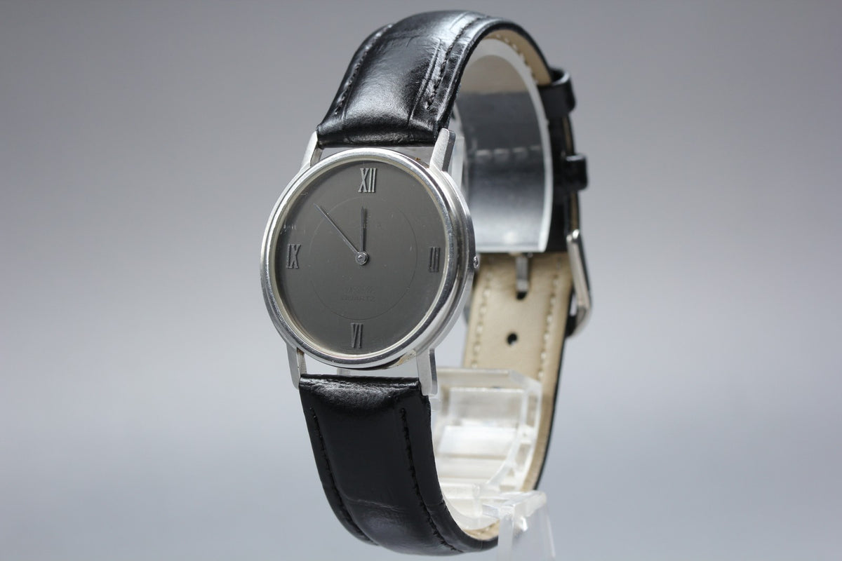 1980 Near MINT OMEGA De Ville 32mm 191.0101 Quartz Silver Roman Dial Men Vintage