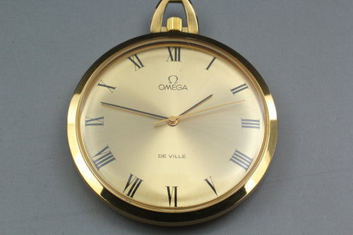 1972 Near Mint OMEGA De Ville Pocket Watch 44mm 131.1746 Manual Gold Roman Men's
