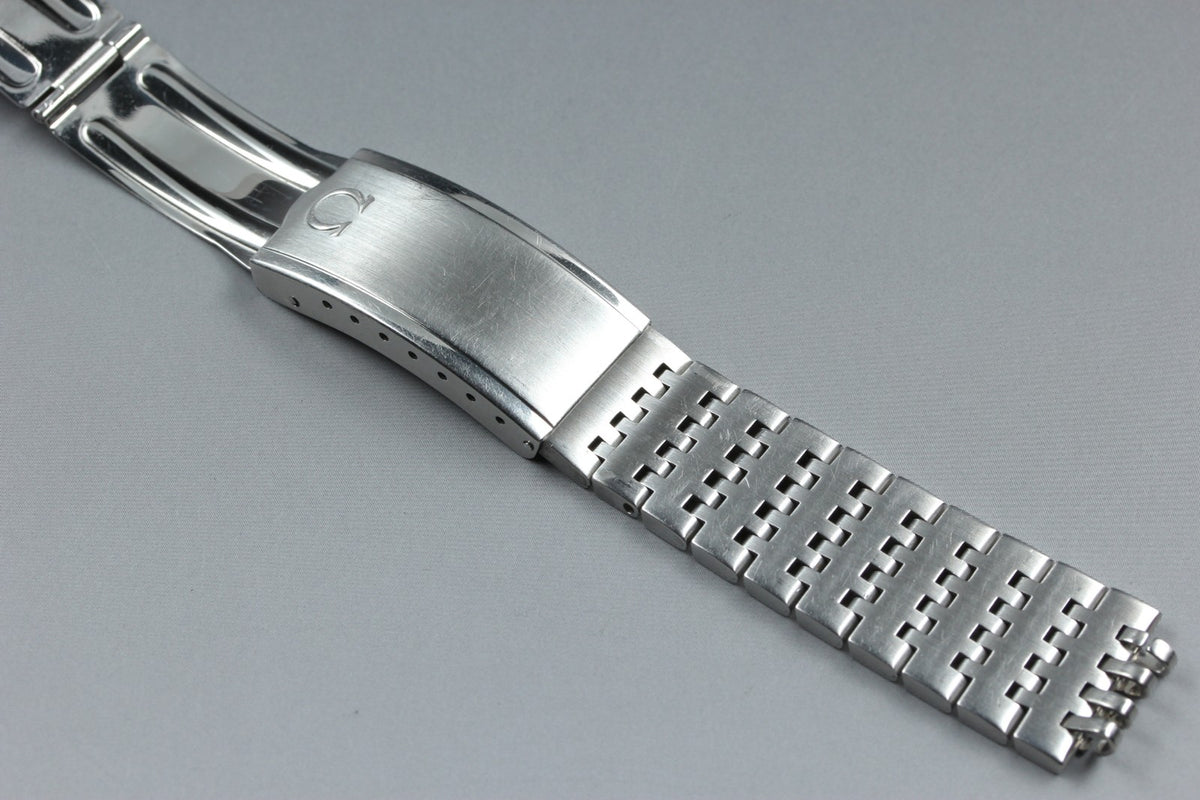 Near MINT OMEGA Bracelet 18mm FF725/1193 Stainless Steel Silver Men's Vintage