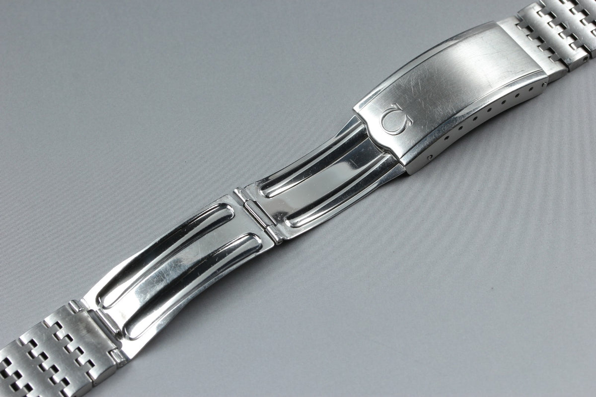 Near MINT OMEGA Bracelet 18mm FF725/1193 Stainless Steel Silver Men's Vintage