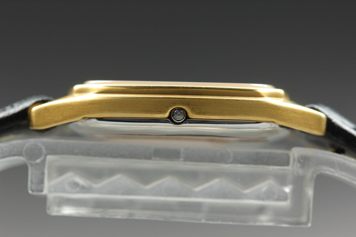 1980 MINT OMEGA De Ville 24mm 591.0099 Quartz Gold Dial Women's Watch Vintage