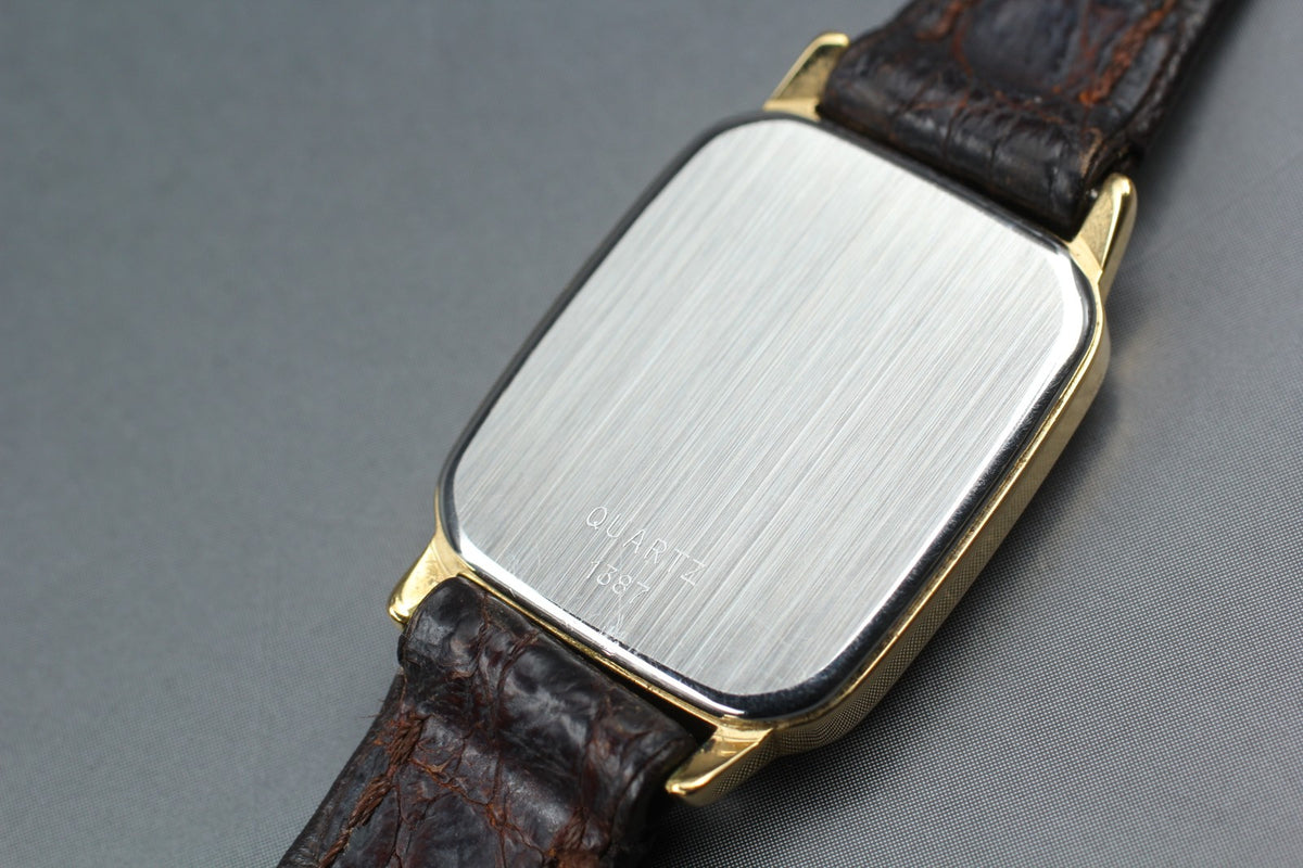 1982 OMEGA De Ville 20mm 595.0039 Quartz Gold Dial Women's Watch Vintage Exc+5