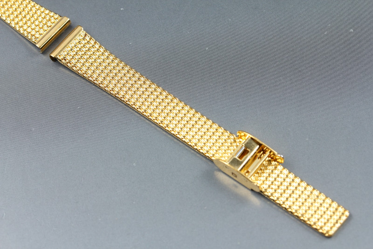Near MINT OMEGA Milanese/Mesh Band 13mm Gold Plated Stainless Women's Vintage