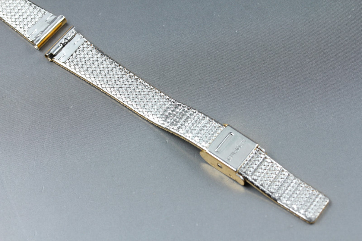 Near MINT OMEGA Milanese/Mesh Band 13mm Gold Plated Stainless Women's Vintage