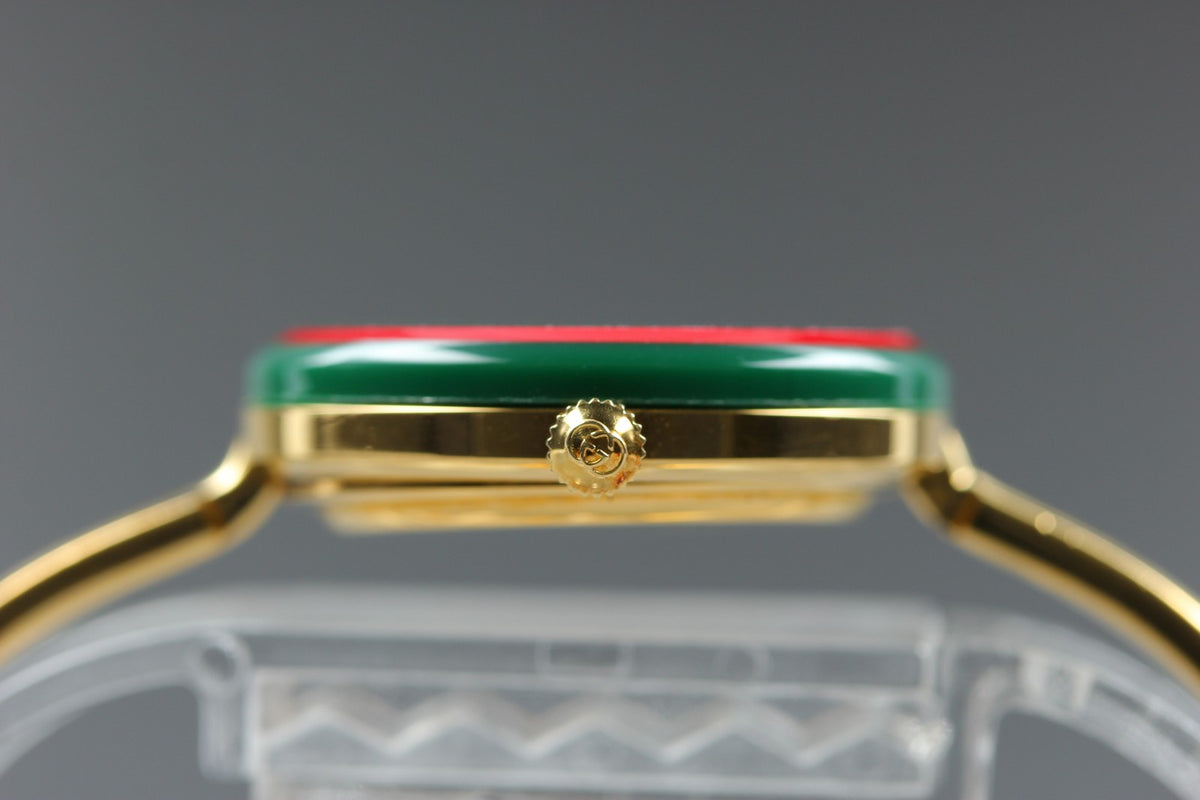 Full Set Near MINT GUCCI Change Bezel 12 Colors 26mm 1100-L Quartz White Women's