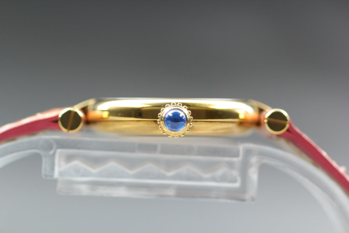 Near MINT Cartier Must de Vendome SM 24mm 590004 Vermeil SV925 Quartz Women's