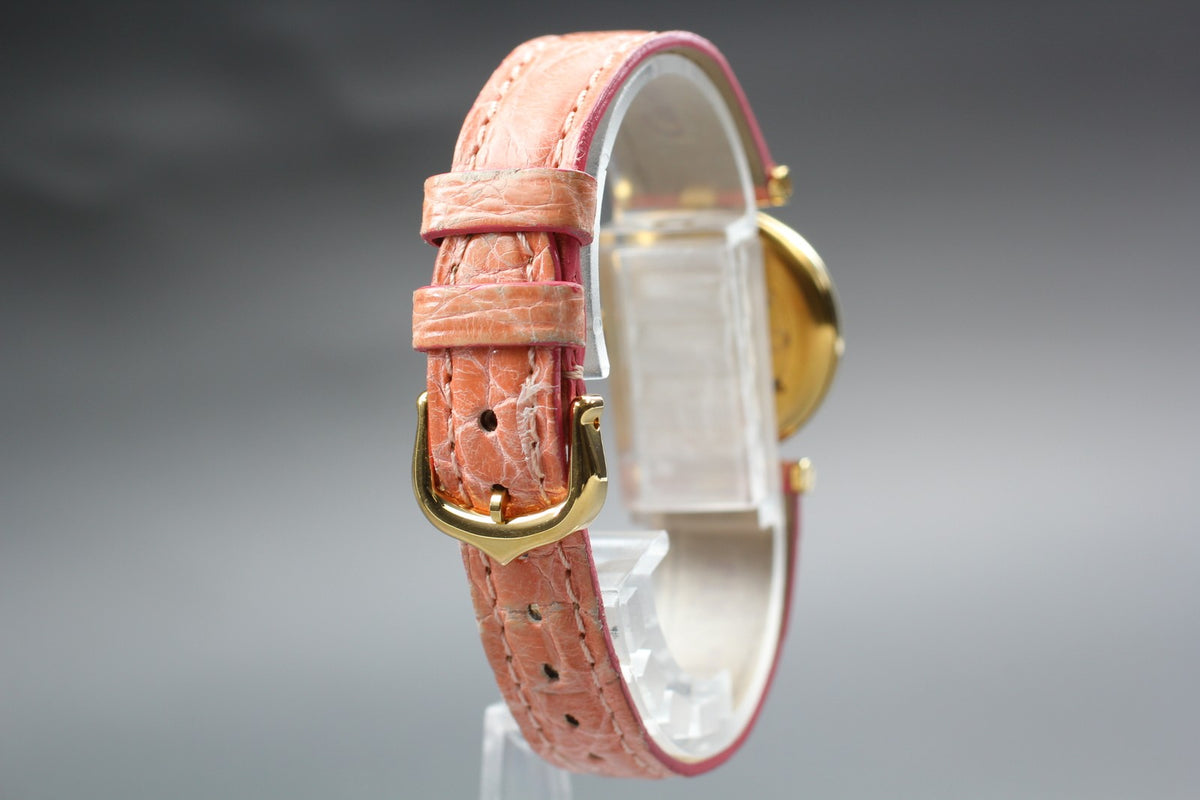 Near MINT Cartier Must de Vendome SM 24mm 590004 Vermeil SV925 Quartz Women's