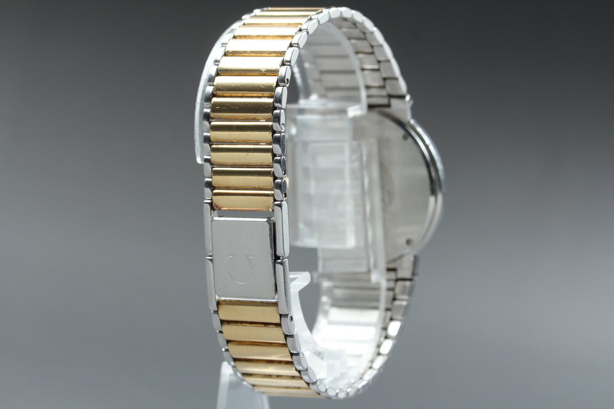 1986 Near MINT OMEGA De Ville 32mm 396.0951 Quartz Gold Dial Men's Watch Vintage