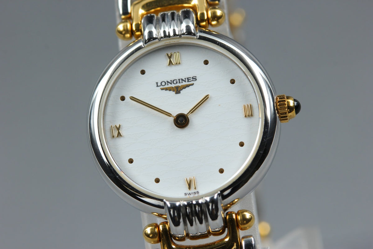 Near MINT/Box LONGINES 175 7567 22mm Quartz L6.200.3 White Roman Women's Vintage