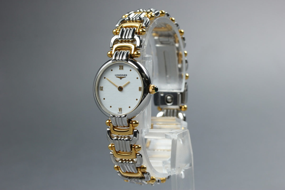 Near MINT/Box LONGINES 175 7567 22mm Quartz L6.200.3 White Roman Women's Vintage