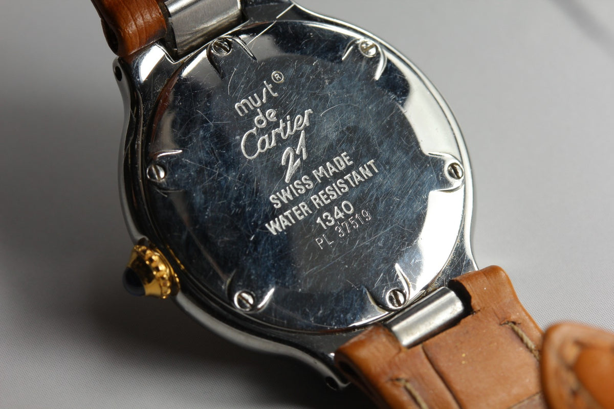 Near MINT Cartier Must 21 Vantian SM 28mm 1340 Quartz Silver Dial Women Vintage