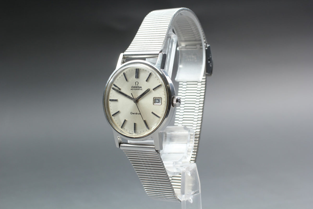 1972 Near MINT OMEGA Geneve 35mm 166.0163 Automatic Silver Dial Men's Vintage