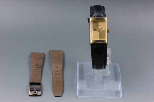 1972 Near MINT OMEGA De Ville 20mm 551.0066 Automatic Checkered Dial Women's