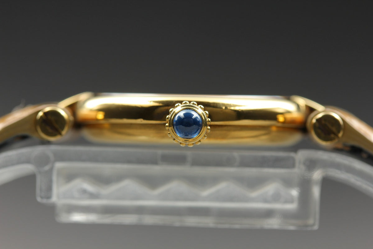 Near MINT Cartier Must de Vendome SM Vermeil 24mm 590004 Quartz Roman Women's