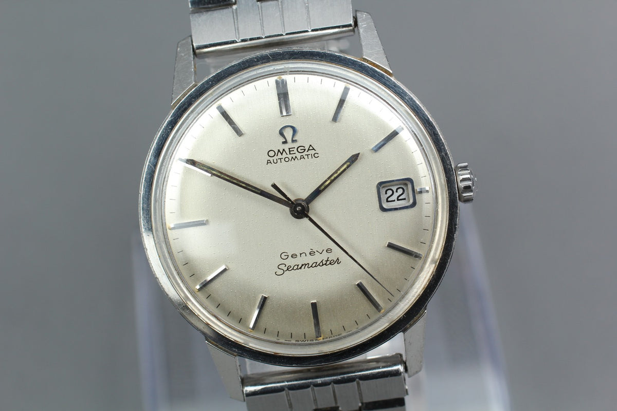 1967 Near MINT OMEGA Seamaster Geneve 34mm 166.002 Automatic Silver Dial Men's