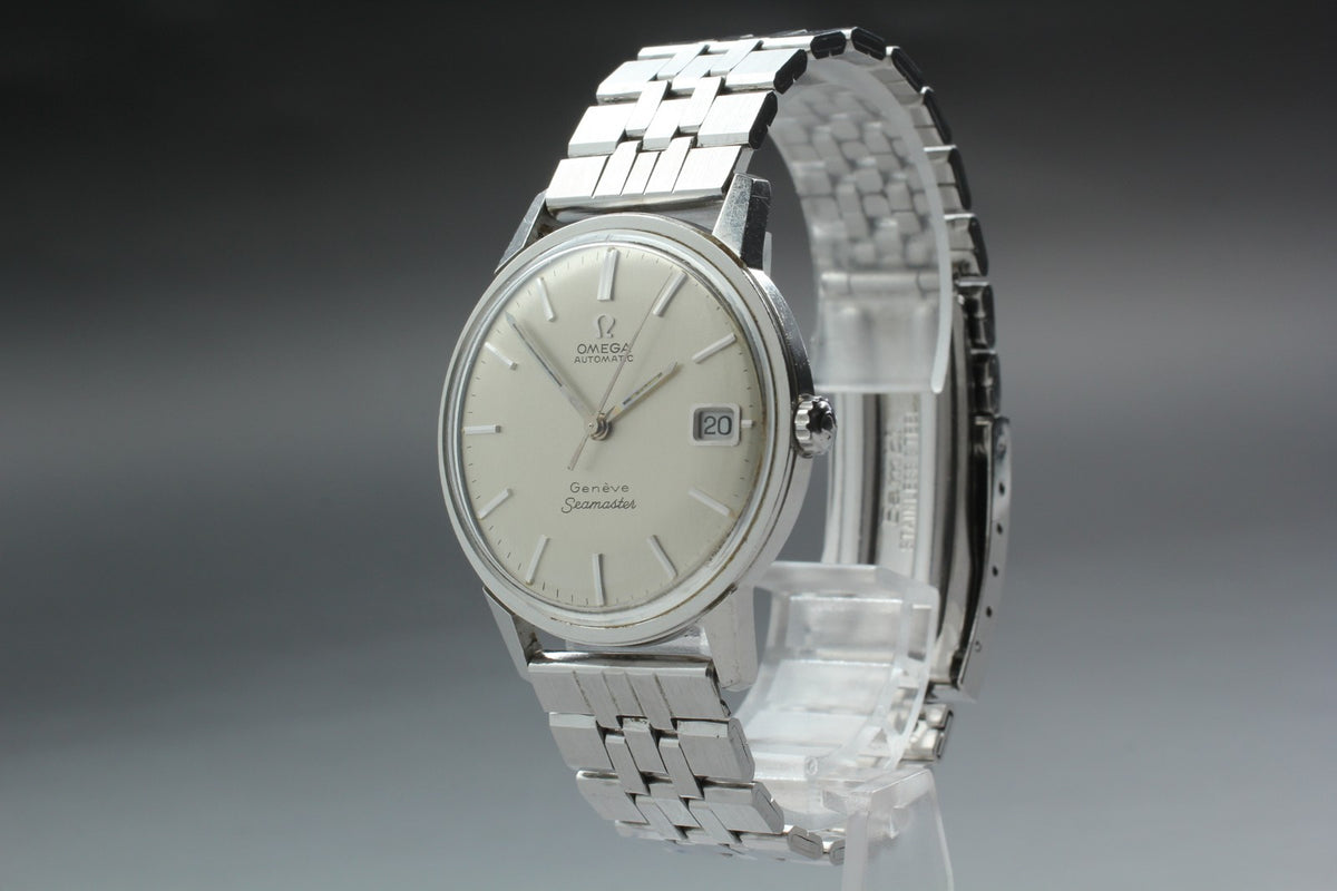 1967 Near MINT OMEGA Seamaster Geneve 34mm 166.002 Automatic Silver Dial Men's