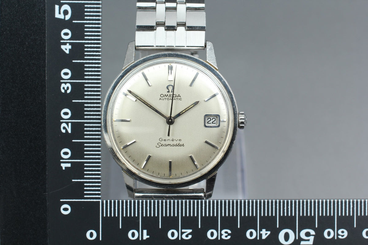 1967 Near MINT OMEGA Seamaster Geneve 34mm 166.002 Automatic Silver Dial Men's