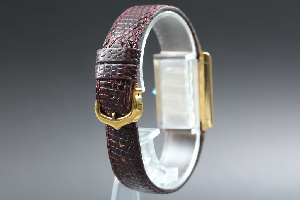 1970s Near MINT Cartier Pre Must Tank SM 20mm Manual White Roman Dial Women's