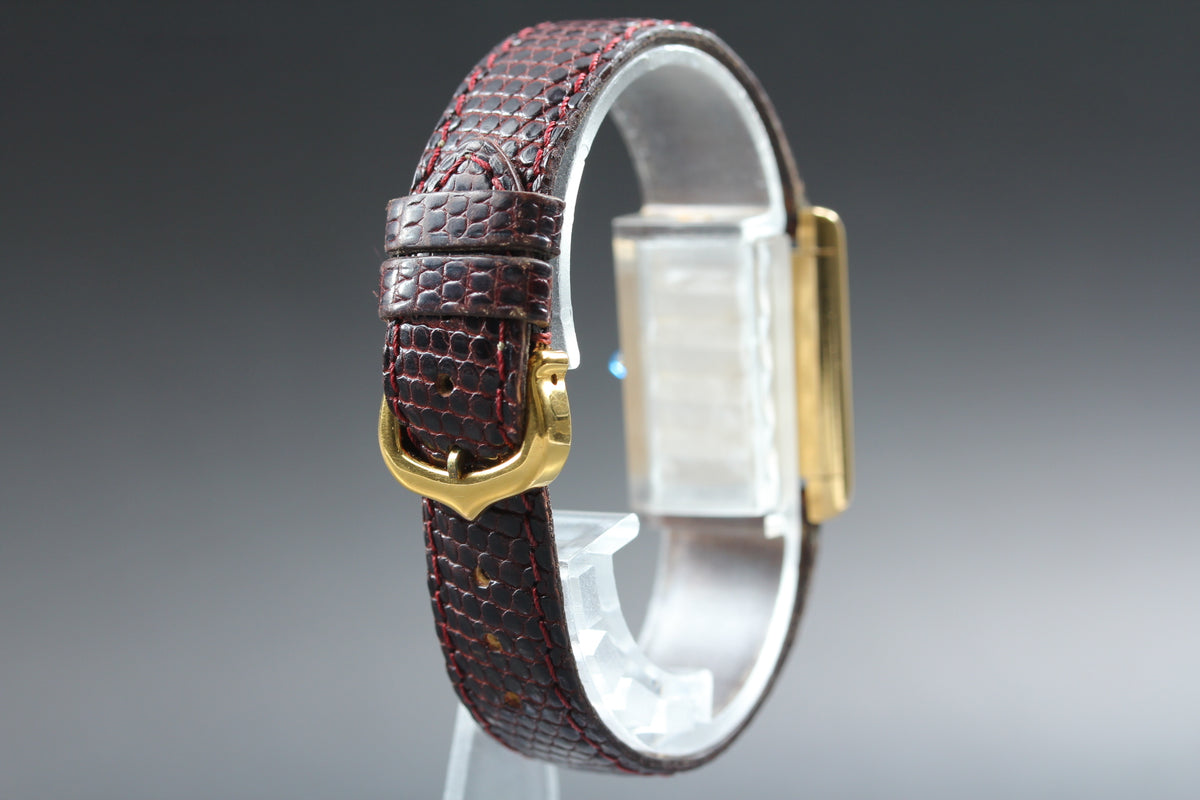 1970s Near MINT Cartier Pre Must Tank SM 20mm Manual White Roman Dial Women's