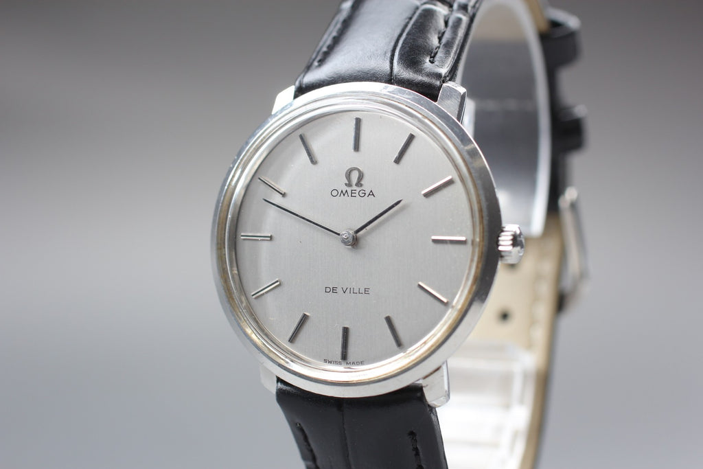 1970s Near MINT OMEGA De Ville 33mm TOOL.104 Manual Silver Dial Men's Vintage
