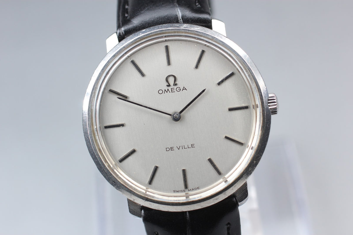 1970s Near MINT OMEGA De Ville 33mm TOOL.104 Manual Silver Dial Men's Vintage