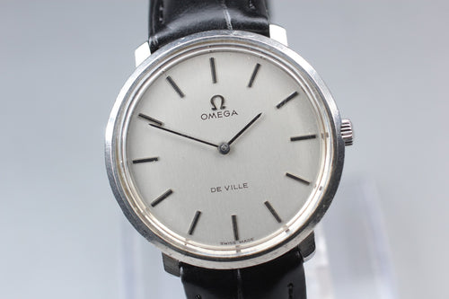 1970s Near MINT OMEGA De Ville 33mm TOOL.104 Manual Silver Dial Men's Vintage