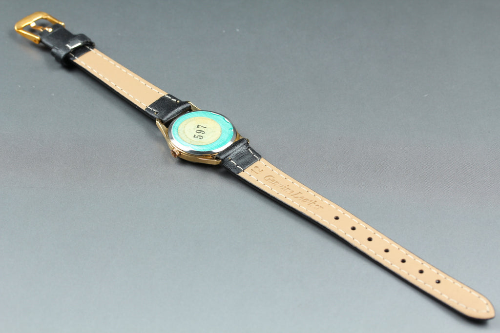 1985 Top MINT OMEGA Seamaster 23mm 596.0073 Quartz Gold Dial Women's Vintage