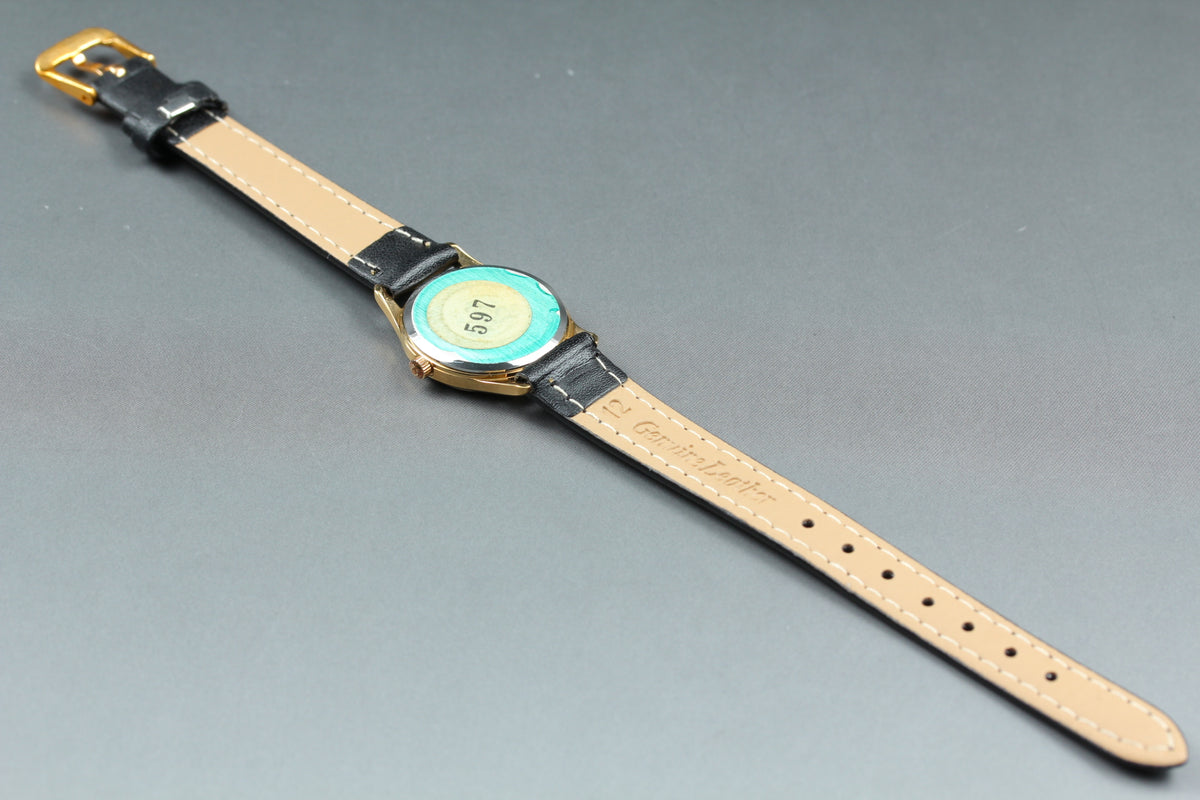 1985 Top MINT OMEGA Seamaster 23mm 596.0073 Quartz Gold Dial Women's Vintage