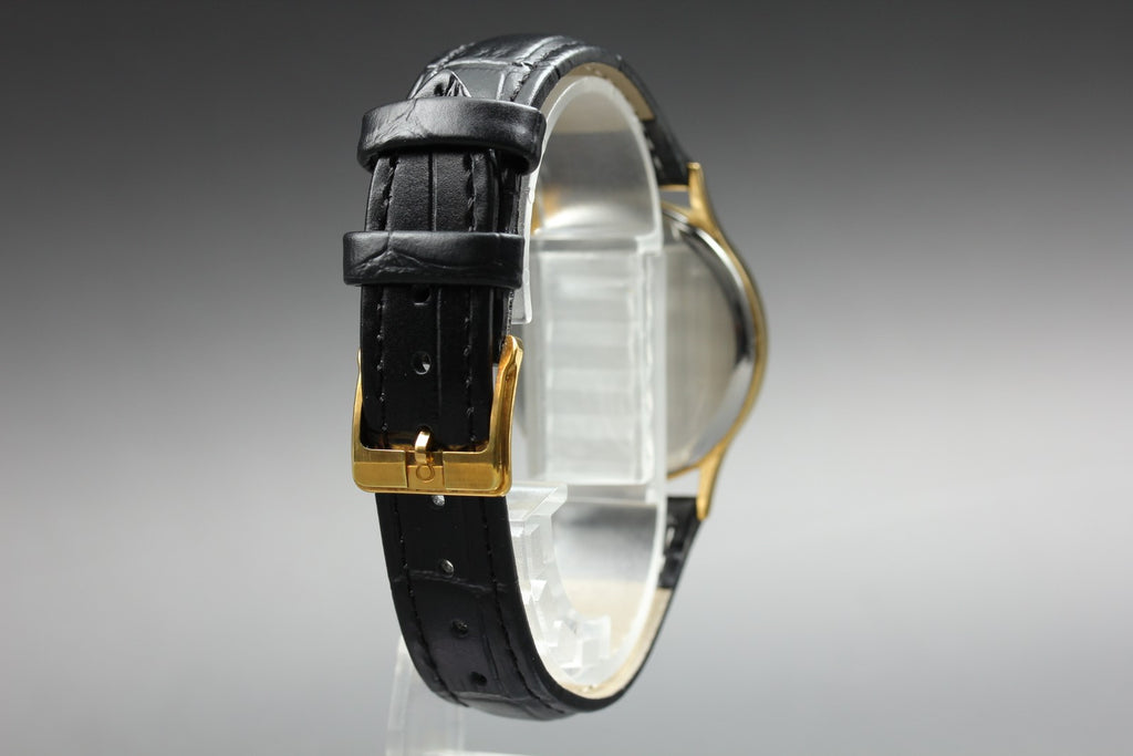 1982 Near MINT OMEGA De Ville 32mm 191.0130.1 Quartz Gold Dial Men's Vintage
