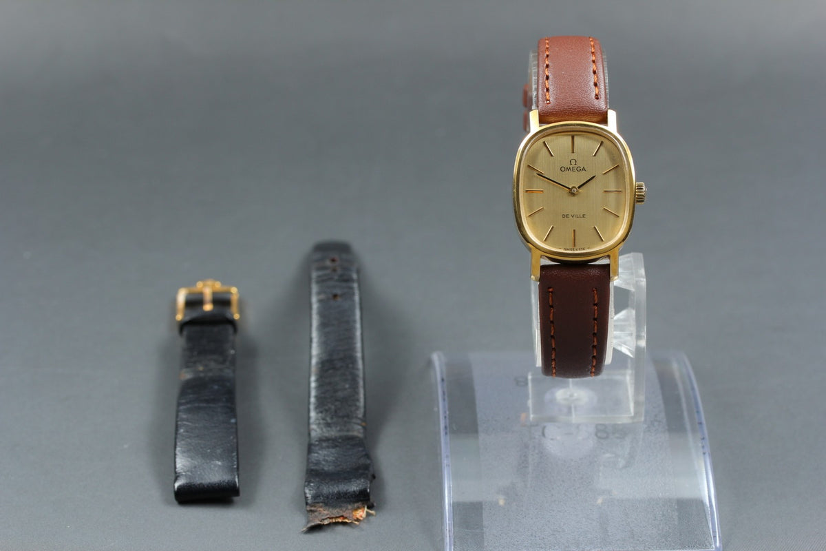 1975 Near MINT OMEGA De Ville 21mm 511.0509 Manual Gold Plated Gold Dial Women's
