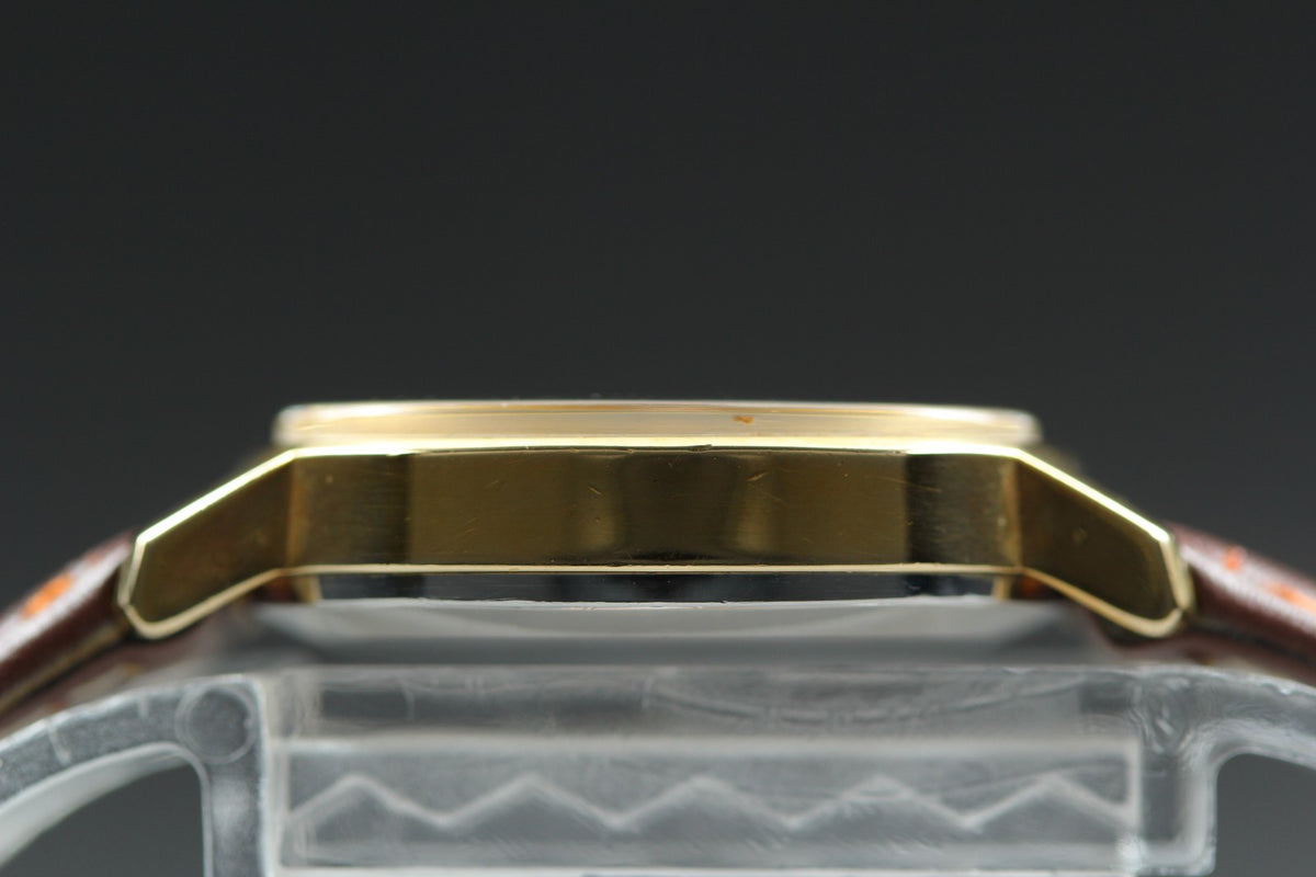 1975 Near MINT OMEGA De Ville 21mm 511.0509 Manual Gold Plated Gold Dial Women's