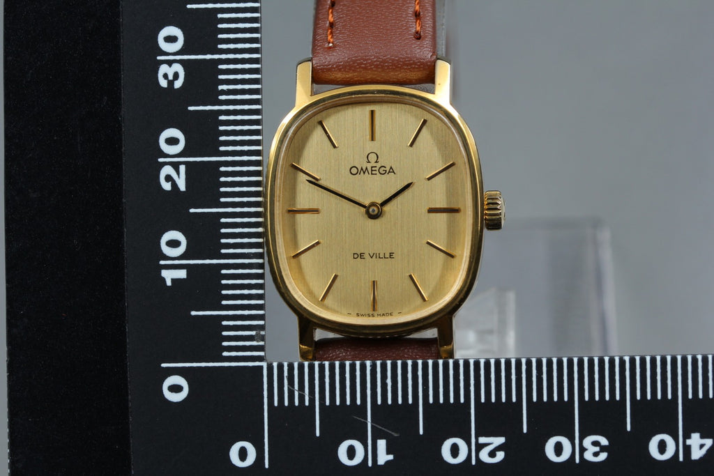 1975 Near MINT OMEGA De Ville 21mm 511.0509 Manual Gold Plated Gold Dial Women's