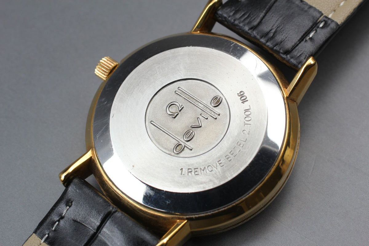 Near MINT OMEGA De Ville 35mm TOOL.106 Automatic Gold Dial Men's Watch Vintage
