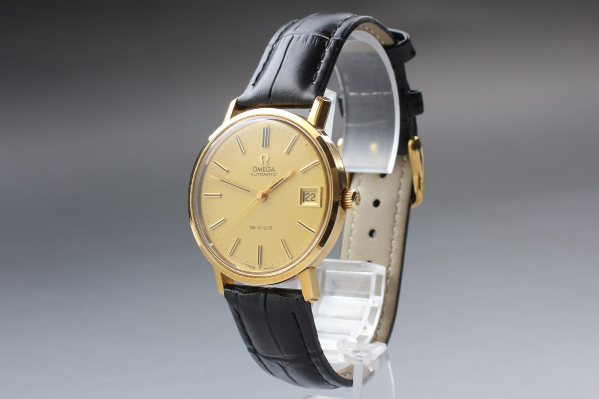 Near MINT OMEGA De Ville 35mm TOOL.106 Automatic Gold Dial Men's Watch Vintage