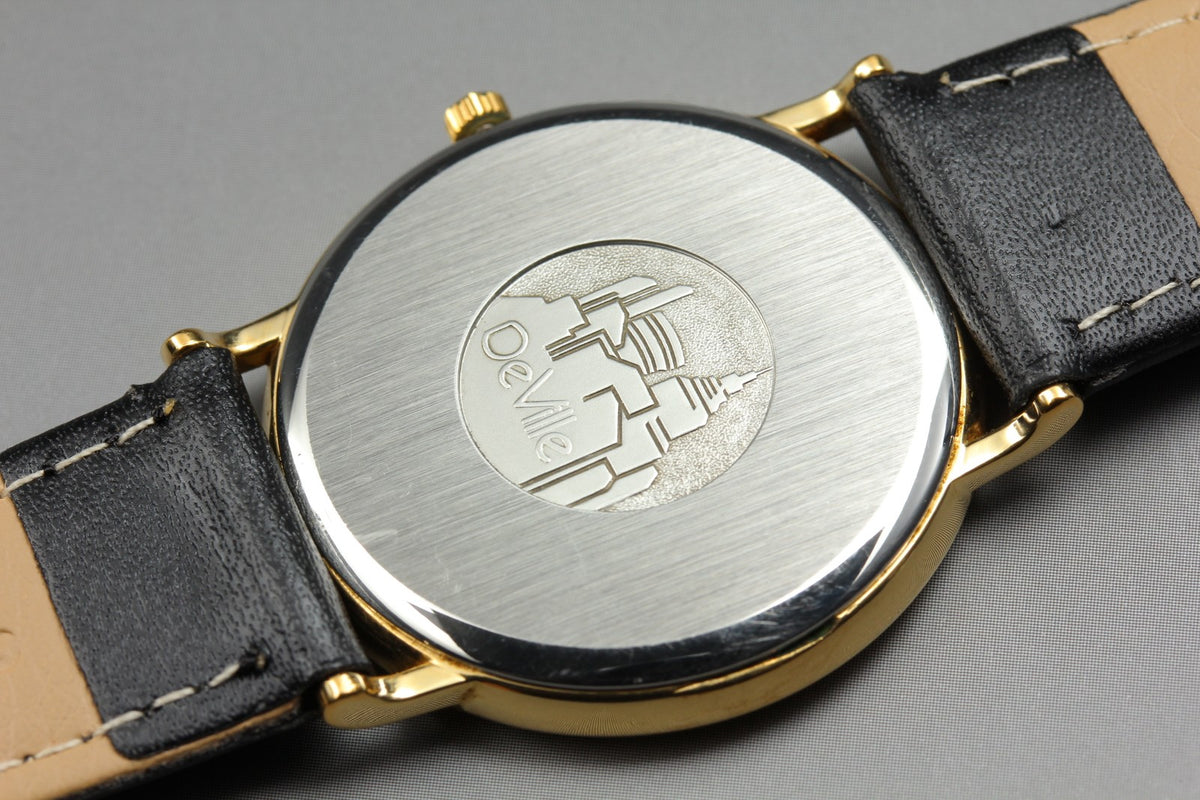 1989 Near MINT OMEGA De Ville 32mm 196.0312.1 Quartz White Roman Dial Men's