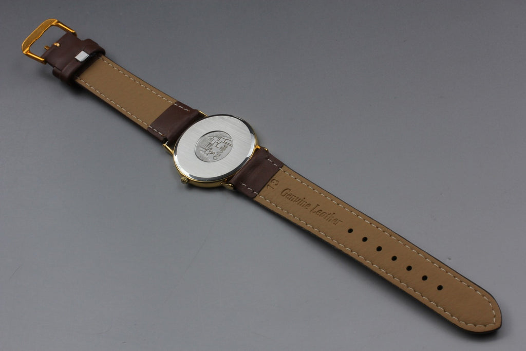 1984 Near MINT OMEGA De Ville 32mm 195.0075.2 Quartz White Roman Men's Vintage