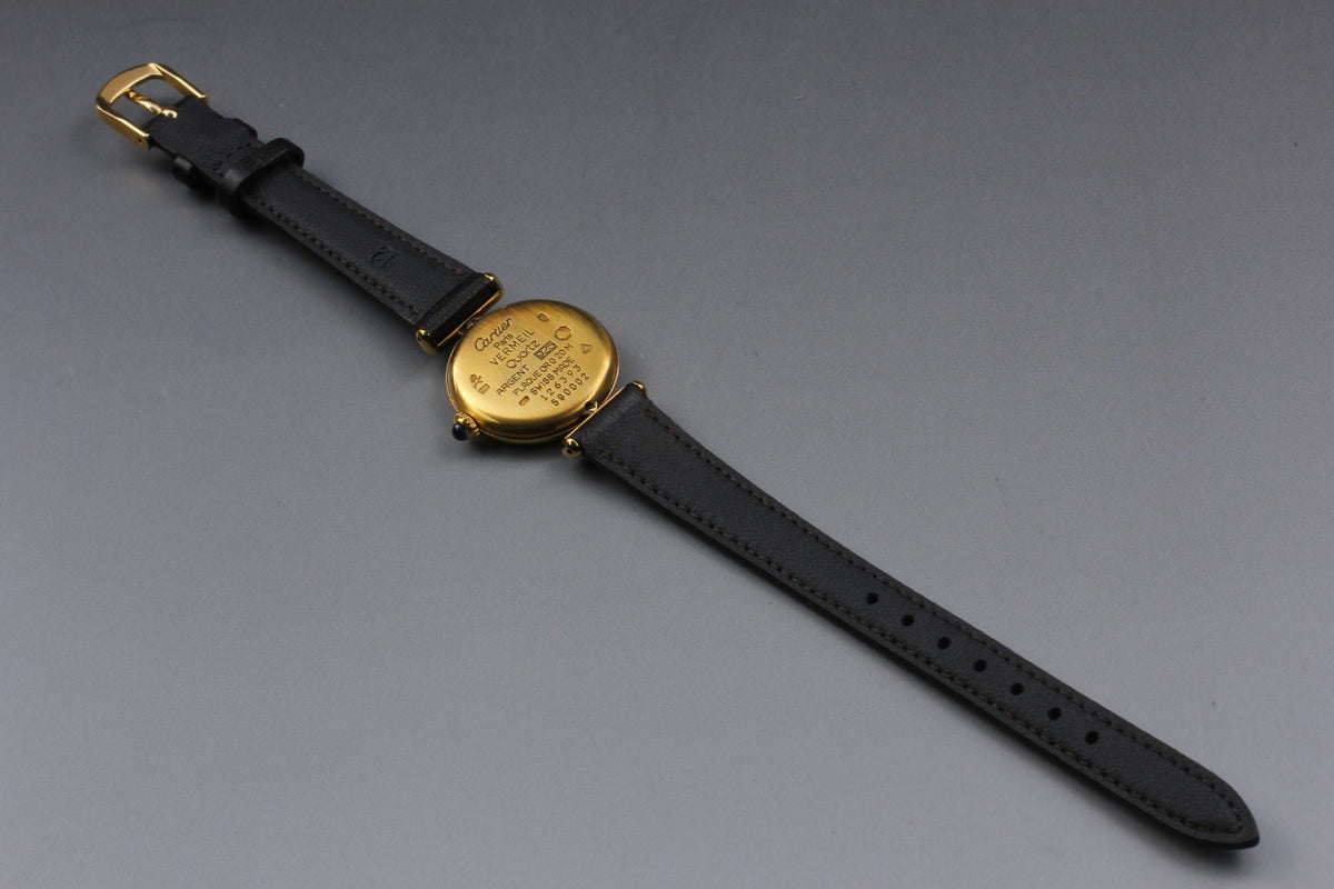 Near MINT Cartier Must de Colisee SM 24mm 590002 Vermeil Quartz Roman Dial Women