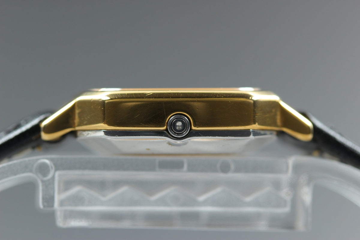 1979 Near MINT OMEGA De Ville 22mm 591.0047 Quartz Gold Dial Women's Vintage