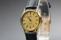 1982 Near MINT OMEGA De Ville 24mm 591.0094 Quartz Gold Dial Women's Vintage